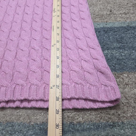 L.L. Bean Women’s Pink Cable Knit Turtleneck Sweater Size Medium Wool Blend - Picture 5 of 7